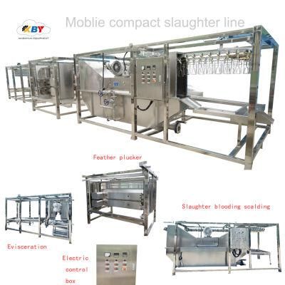 Small Scale mobile Complete Chicken Abattoir Machine Slaughtering Processing Line