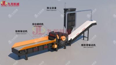 Steel Feed Conveyor Tree Log Bark Peelings Leaf Sleeper Wood Shredder