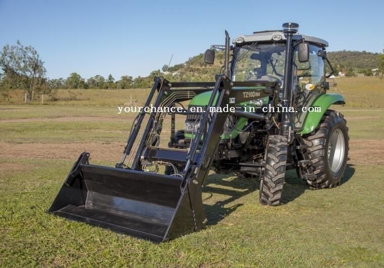 High Quality China Factory Manufacture Wheel Tractor Loader Tz10d Europe Quick Hitch Type Front End Loader with 4 in 1 Combine Bucket for 70-100HP Tractor