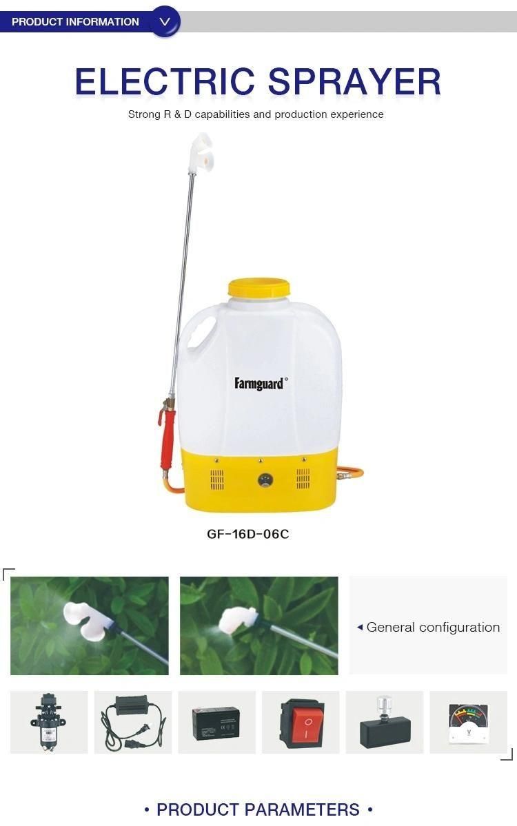 16L Comfortable Back Support Disinfection Sprayer Agricultural Knapsack Battery Electric Sprayer (GF-16D-06C)