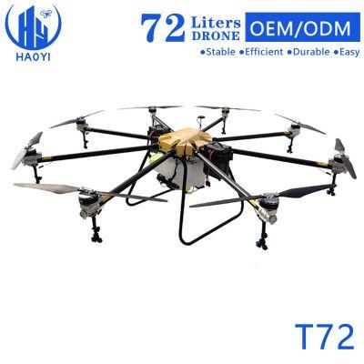 Agriculture Unmanned Multi-Rotor Sprayer 72L Large Payload Agricultural Fumigation Drone