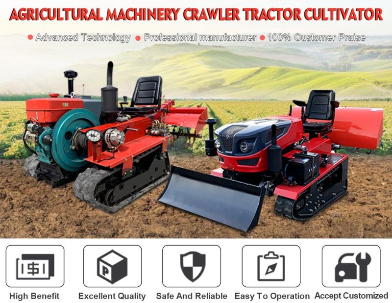 High Power Tractor Crawler Rotary Cultivator Manual Cultivator Plowing with Track List Price