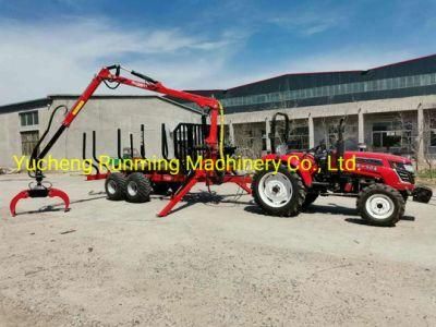 Timber Crane Forest Log Trailer with Crane for Tractor