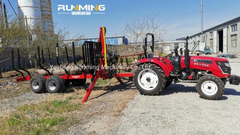Forestry Machinery Equipment Logging Trailer with Grapple Crane for Sale