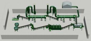 5 Ton / H Round Ball Granules Organic Fertilizer Production Line