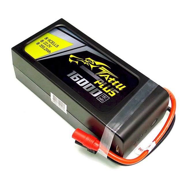 Tattu 12s 15c 16000 mAh Drone Battery Rechargeable Lithium Polymer Cell 3 7V Battery