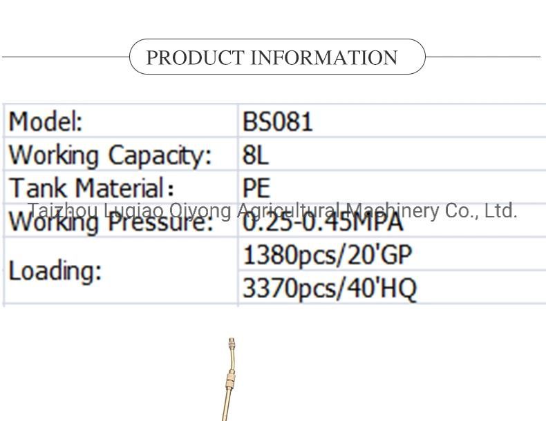 8L Portable Agricultural Electric Sprayer Garden Battery Sprayer