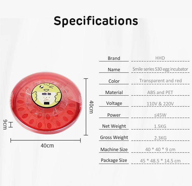 Smile S30 Egg Incubator Machine Automatic Chicken Incubator Sale for Hen Eggs