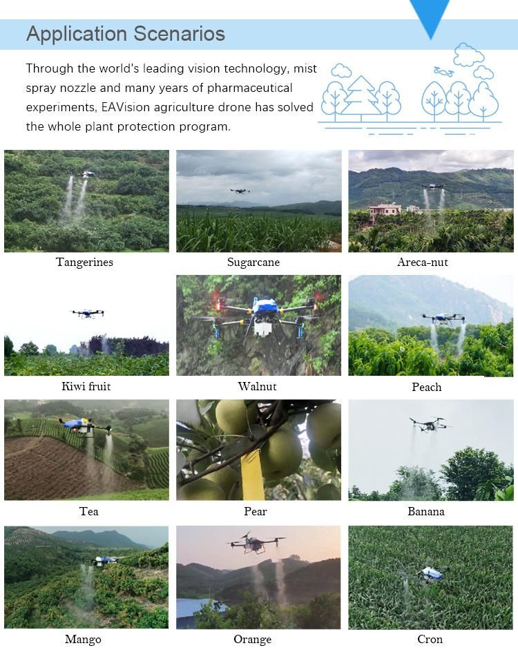 20L Long Range Electric Drones Pesticide Sprayer Agricultural 2 Nozzle Smart Remote Control Unmanned Garden Pesticide Sprayer