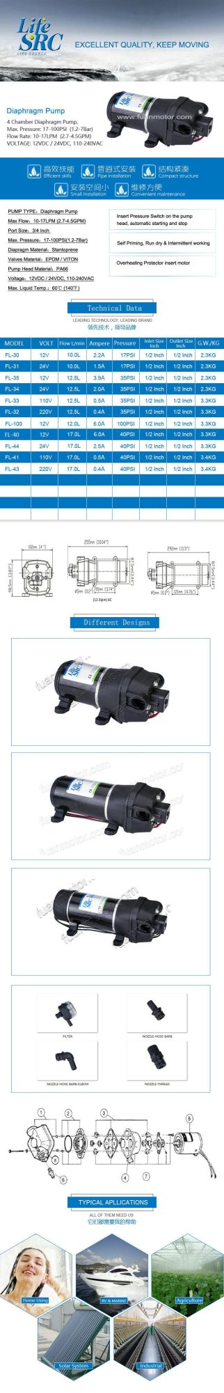 Lifesrc 12VDC Sprayer Pump Watering Pump