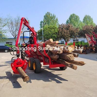 Samtra! Wood Log Timber Trailer with Crane Hot in Canada