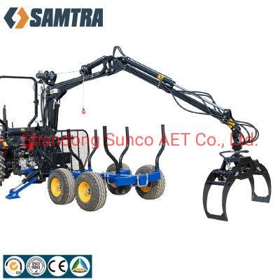 Samtra Timber Log Trailer with Crane for ATV or Tractor