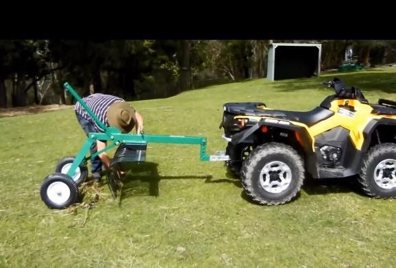 ATV Landscape Rake with Rear Wheels