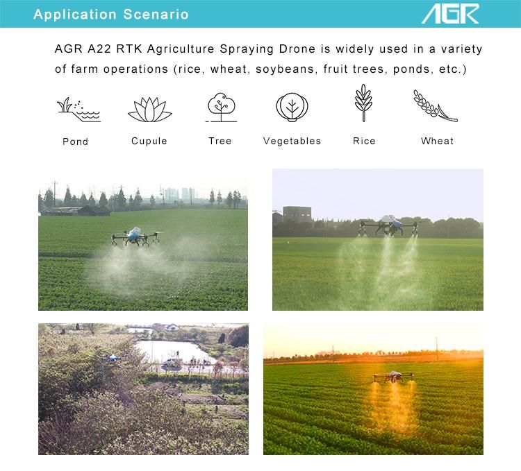 Agr 22L Pesticide Agrichemical Spraying Farm Fogging Agricultural Agriculture Big High Pressure Sprayer Uav Drone Sprayer