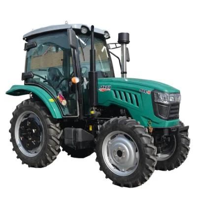 Hot Sale Factory Supply 90 HP Compact Mini Farm Tractor with Green Comfortable Cab