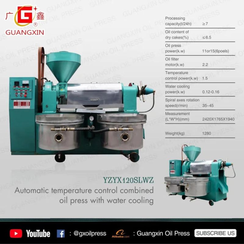 China Factory Supply 7tpd Semi-Automatic Sesame Palm Sunflower Oil Mill Machine