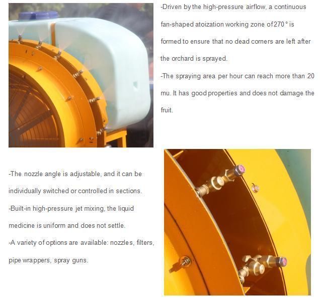 3 Points Pesticide Mist Blast Sprayer Agricultural Mist Blower for Garden Suspension Type 3wf80/500 Atomizer Pump Sprayer 500L Agricultural Sprayer