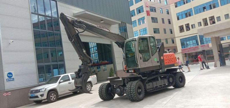 Log Cane etc Loaders Grab Excavators 9 Ton Wheel Crawler Excavator Grapple with Lifting Cab