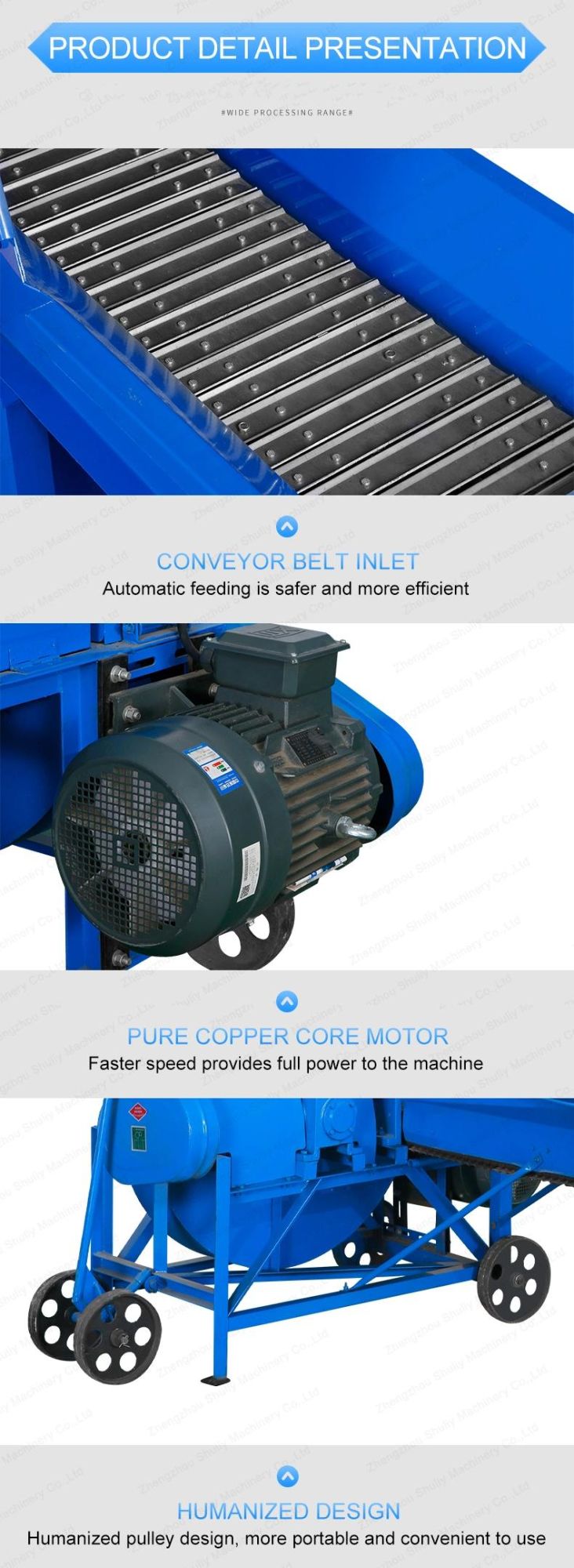 Popular High Efficient Corn Straw Chaff Cutter Machine with Motor
