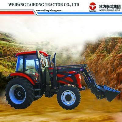 Farm Machinery 4 Wheel Drive Mechanical Tractor with Front Loader
