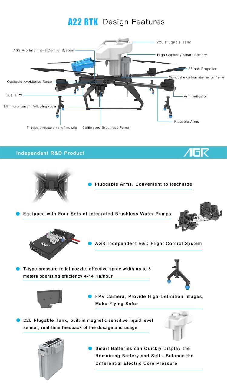 Agr Drone for Farming Sprayer Drone Smart Farming Spray Drone