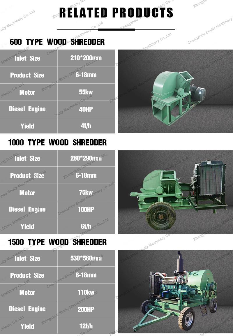 Mushroom Mobile Diesel Making Sawdust Wood Shaving Crusher Machine