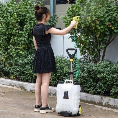 China Dongtai Brand 4 Gallon Trolley Cart Pressure Pump Garden Weed Sprayer with Wheels