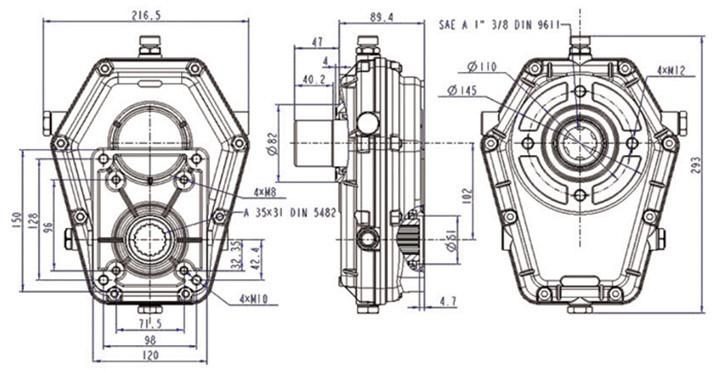Group3 Gearbox Km7002 for Agricultural Machinery