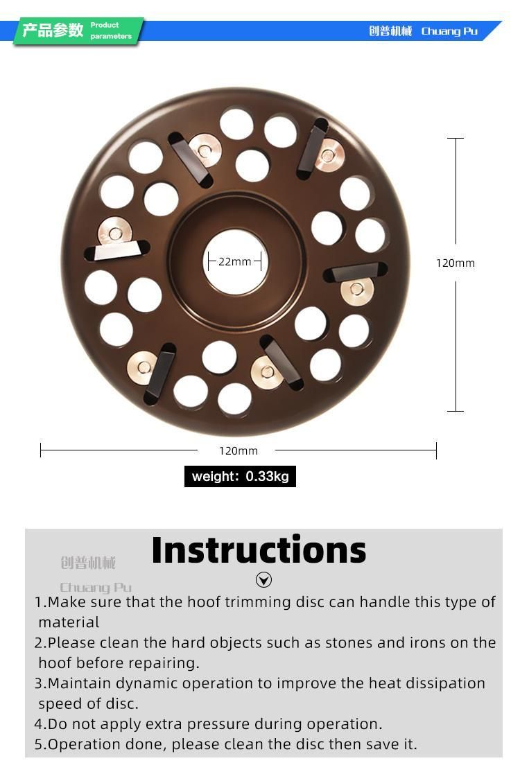 Cow/Cattle Hoof Trimmer Parts 6 Blades Disc