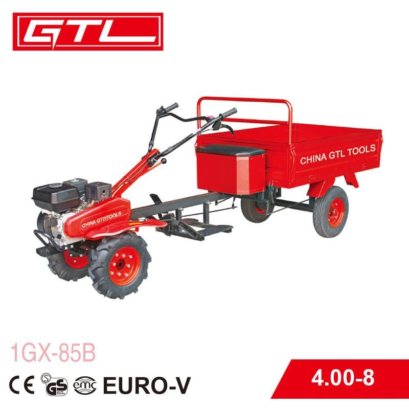 168f 5.5HP 4 Stoke Petrol Farm Tractor Gasoline Rotary Tiller with Trailer (1GX-85B)