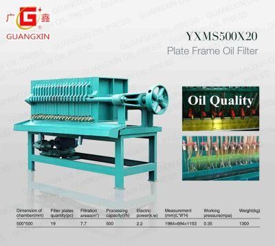 Large Capacity Edible Oil Filter Machine with Plate Frame Type