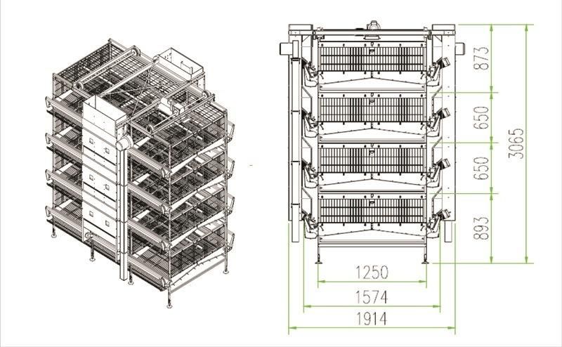 Chicken Cage Poultry Raising Equipment for Large Scale Poultry Farm