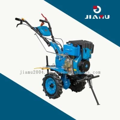 Jiamu GM135f D with GM186 All Gear Aluminum Transmission Box Diesel D-Style Mini Power Rotary Tiller for Sale