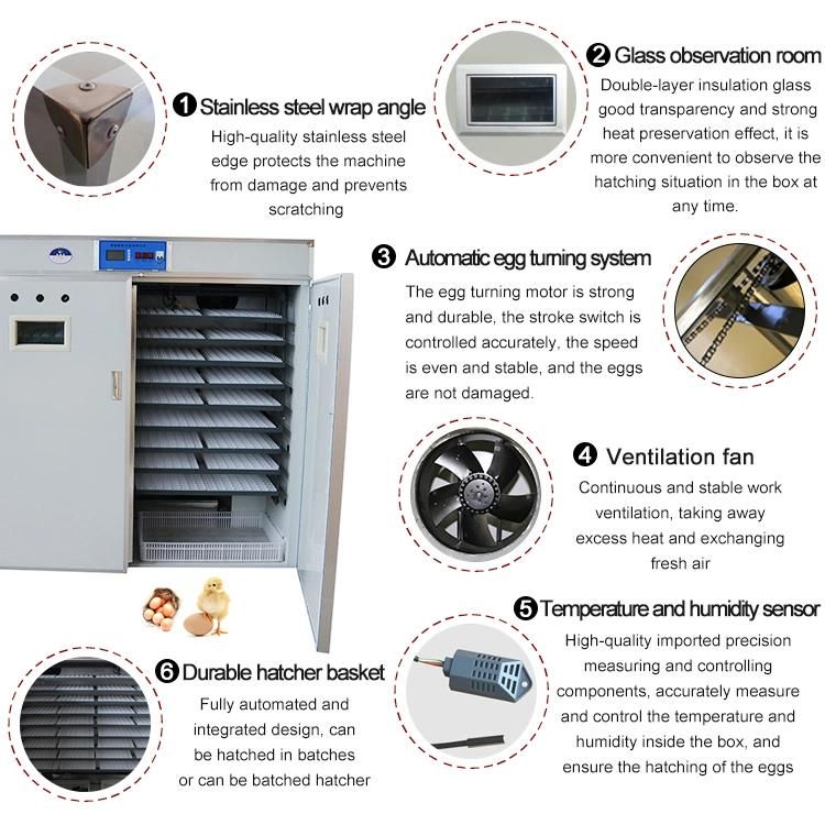 Commercial Eggs Incubator Hatching Machine Fully Automatic Poultry Egg Incubator
