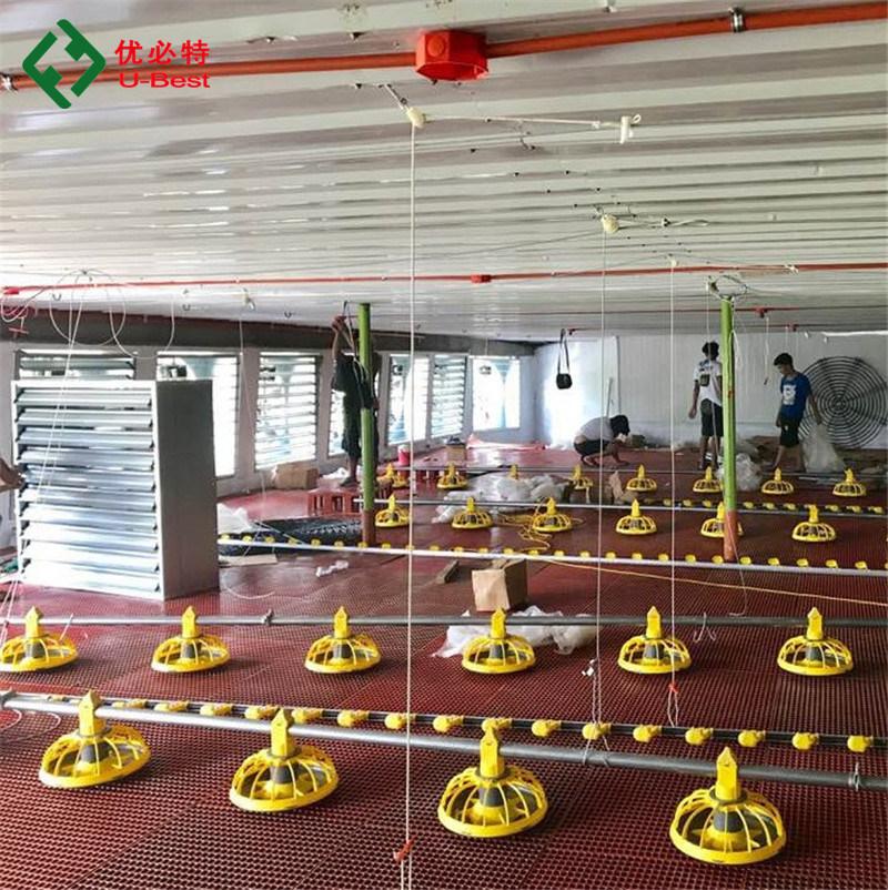 Automatic Feeding Line System Pan Feeder Nipple Drinker Poultry Farming Equipment for Broiler Chicken House