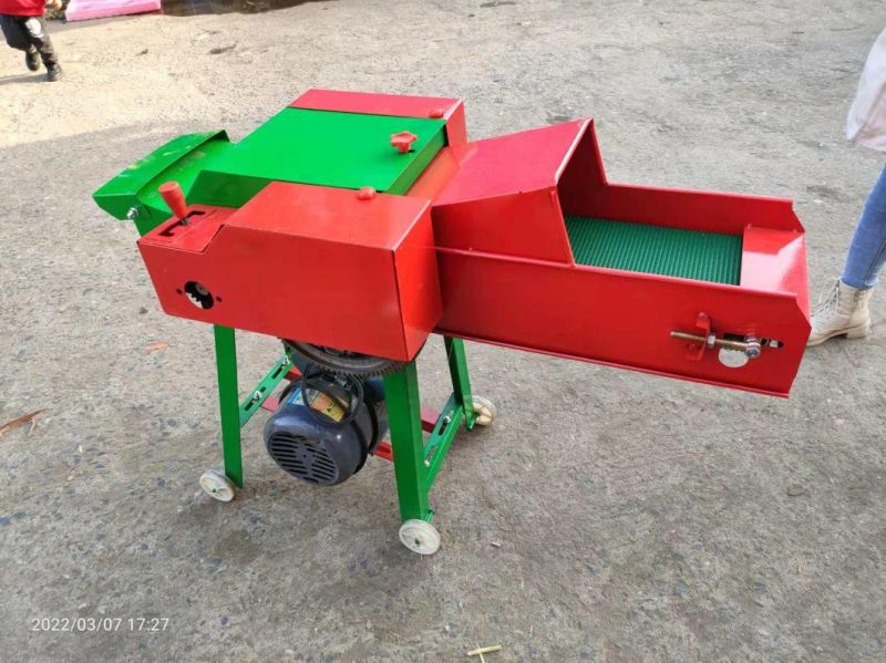 Mini Grass Chaff Cutter with Conveyer Belt Hay Straw Ensilage Machine