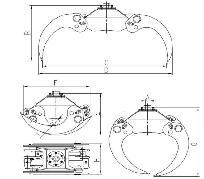 High Performance Excavator Grapple / Rotating Grapple for Foresty