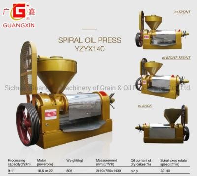 Yzyx140 Black Seed Expeller Press Machine Palm Kernel Oil Extraction Machine