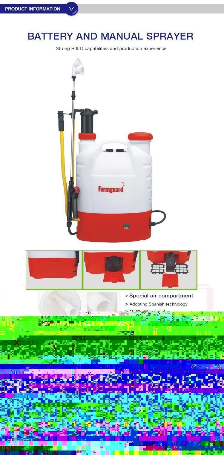 2 in 1 Agricultural Pesticide Knapsack Battery Electric and Manual Sprayer GF-16SD-02c