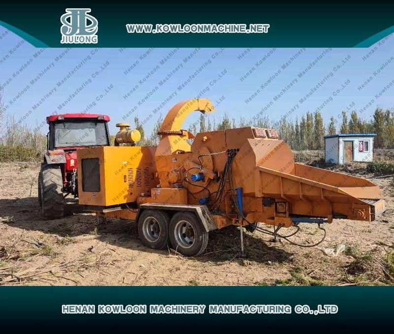 Horizontal Feed Hydraulic Feeding Drum Wood Chippers for Sale