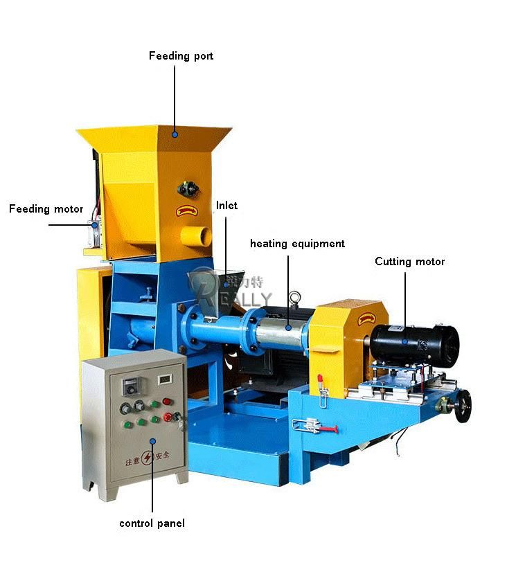 Multifuction Pet Dog Cat Feed Making Machine Puffed Animal Feed Pellets Maker Aquatic 80-100kg/H Fish Feed Extruder