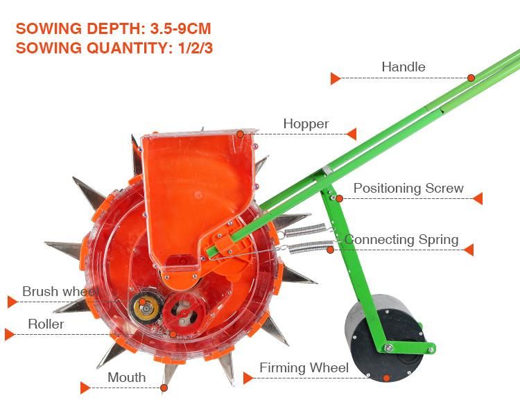 1-Row Agricultural Machinery Corn Planter Manual Seeder Machine