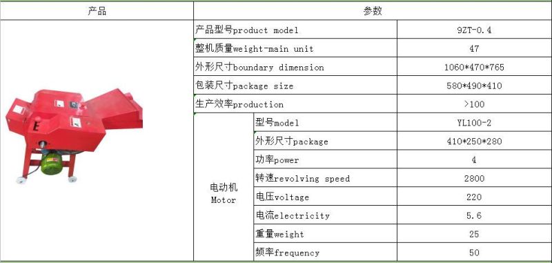 Agricultural Adjustable Cow Grass Machine Chaff Cutter