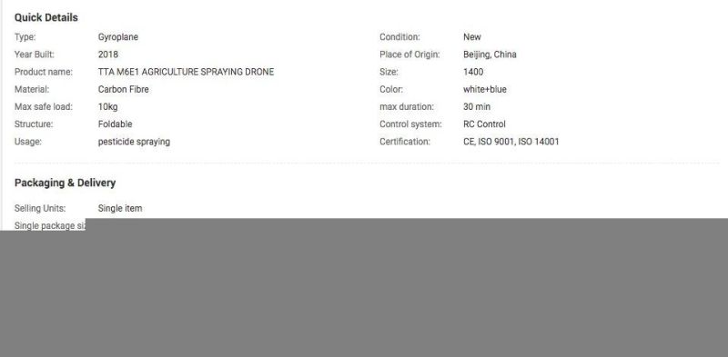 G300 Agriculture Drone Spraying with 30L Capacity