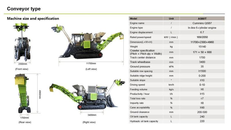 Crawler-Type Sugarcane Harvester Agricultural Machinery with ISO/Ce Certification