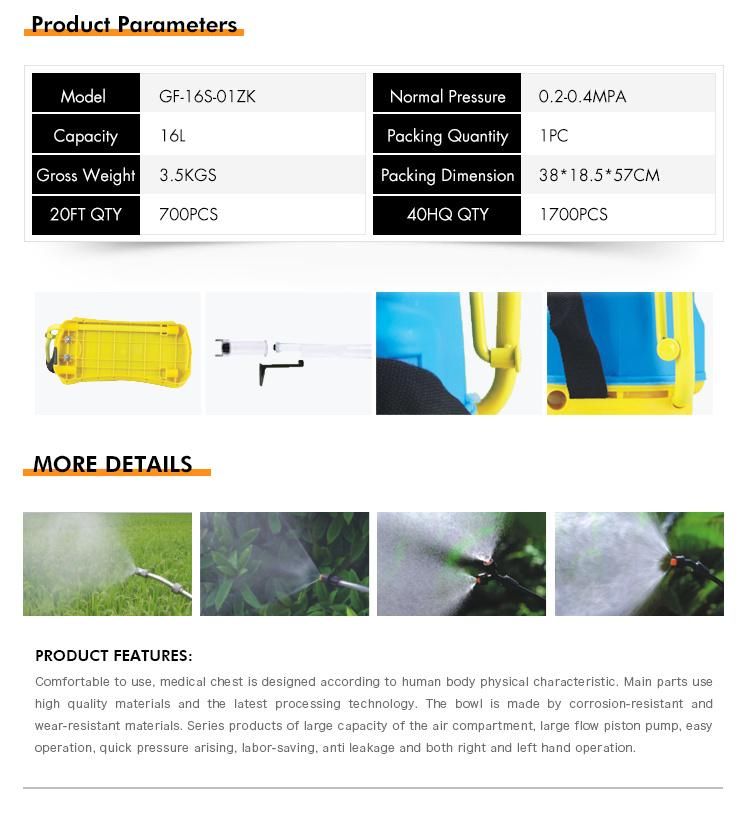 Agricultural Factory Farmguard 16L Battery Electric Knapsack Manual Backpack Pressure Pump Solar Hand Knapsack Sprayer