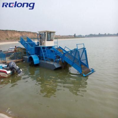Water Weed Harvester Floating Garbage Cleaning Work Moving Boat