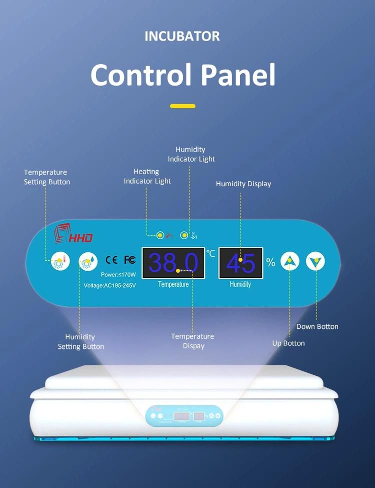 Hhd New Arrival 360 Egg Incubator with Humidity Control