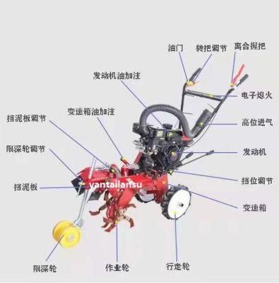Hot Farm Machine Cultivator Agricultural Machinery Disc Harrow Cultivator Hand Plowing Machine Weeder Mini Power Tiller