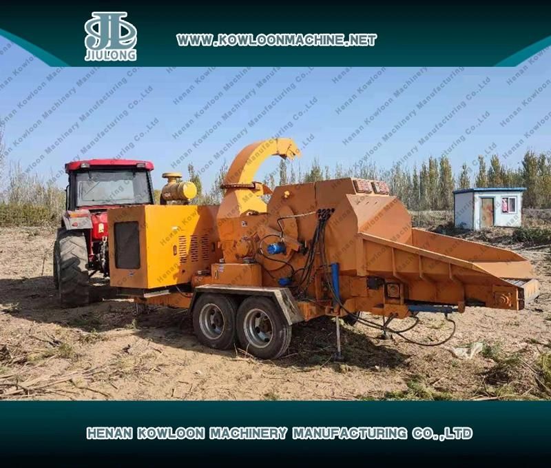 China Manufacturer of Mobile Chipping Machine Diesel Crusher Portable Wood Drum Chipper Shredder